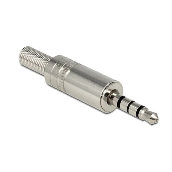 Delock Βύσμα 3.5mm Stereo, 4 Pin, Bend Protection, Metal, Silver image 0
