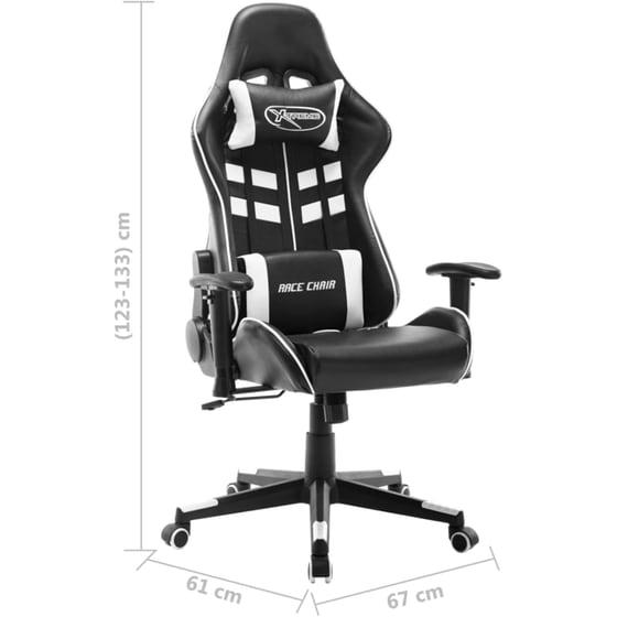 Καρέκλα Gaming VidaXL από Τεχνητό Δέρμα - Μαύρη/Λευκή image 7