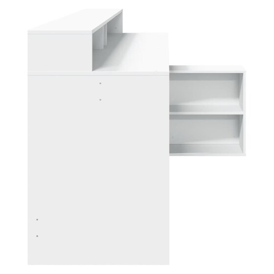 Γραφείο VidaXL με LED από Επεξεργασμένο Ξύλο 200x104x91 cm - Λευκό image 6