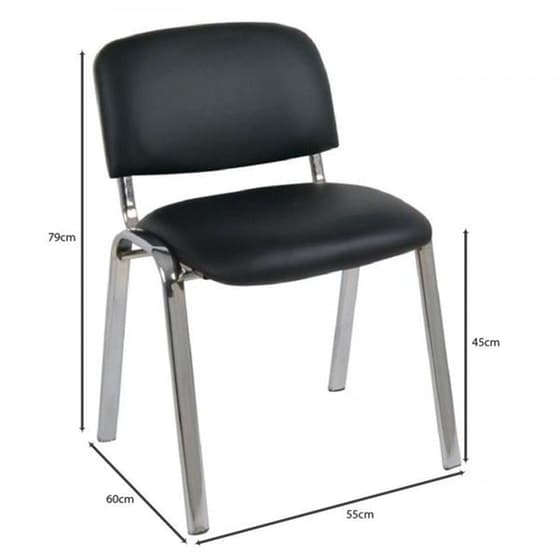 Καρέκλα Επισκέπτη 24Mall C532417 Alpha PVC - Μαύρη image 1