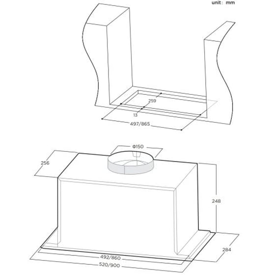 MIDEA WH02-0000248 52 cm Inox Μηχανισμός Απορρόφησης image 1