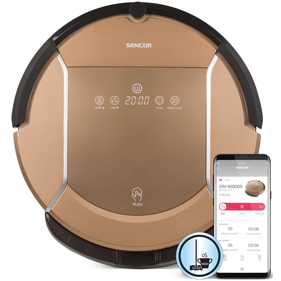SENCOR SRV 4000 GD EUE3 για Σκούπισμα και Σφουγγάρισμα Χρυσό Σκούπα Ρομπότ image 1