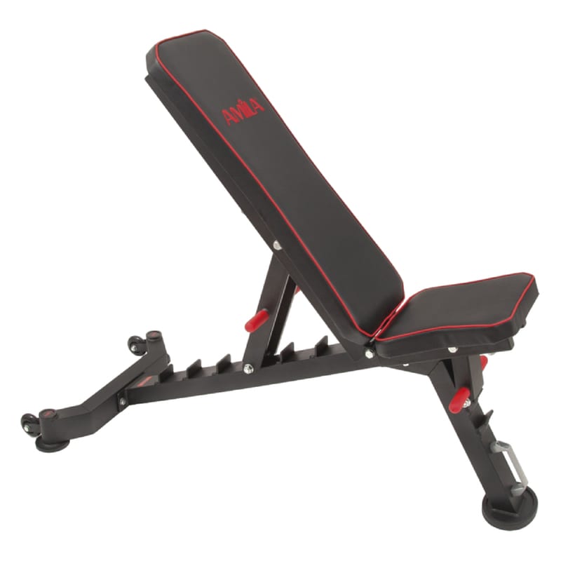 Ρυθμιζόμενος Πάγκος Γυμναστικής Amila 44760 131x58.5cm - Μαύρο/Κόκκινο
