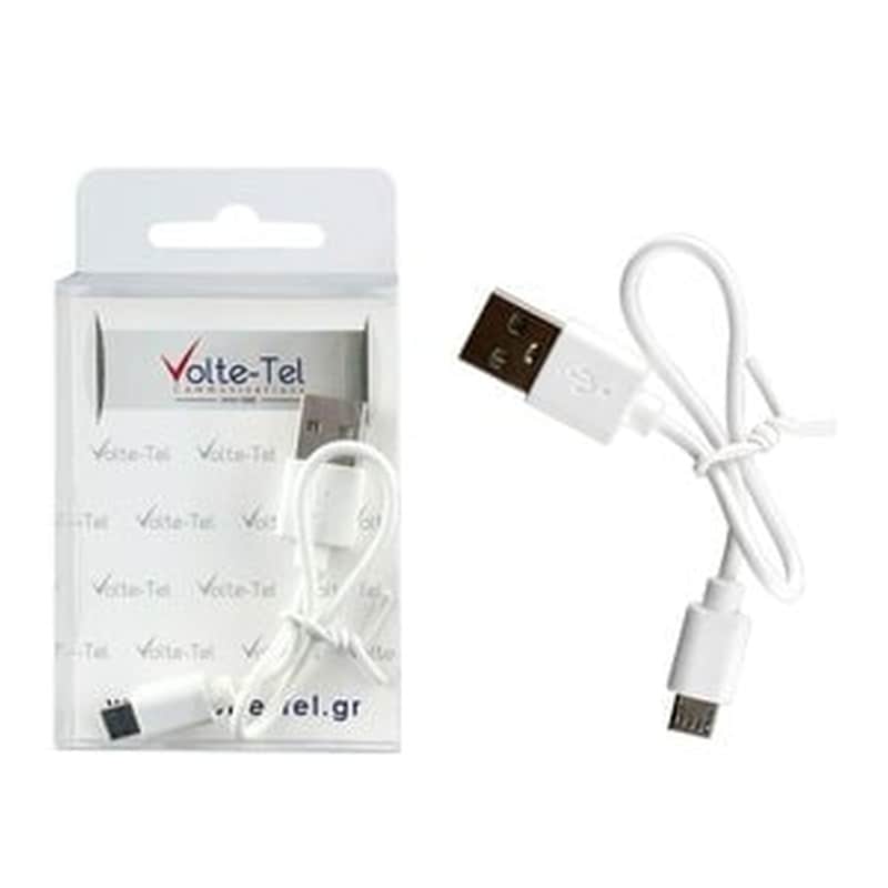 Καλώδιο δεδομένων Volte-tel Usb to Micro Usb 1.5A 0.22m - White