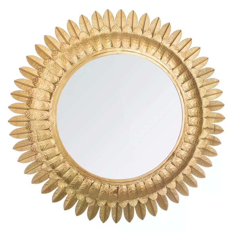 Διακοσμητικός Καθρέφτης Τοίχου Spitishop Μεταλλικός Φ70×2.3 cm – Χρυσός