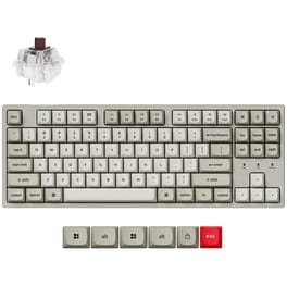 Keychron C1 Pro 8K Gaming Μηχανικό Πληκτρολόγιο με Keychron Super Brown διακόπτες και RGB φωτισμό C1PX-M3 - Λευκό (US)
