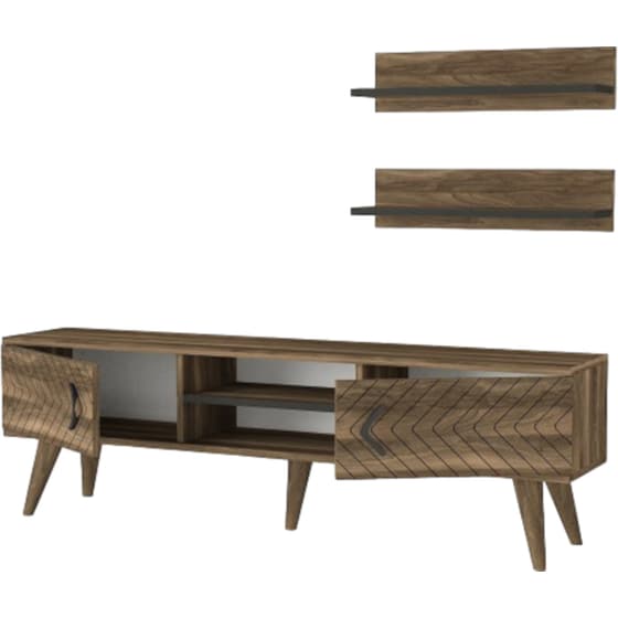 Έπιπλο Τηλεόρασης 24Mall Legate από Μοριοσανίδα 150x29.5x45.5 cm - Καφέ image 2