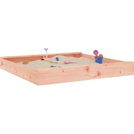 VidaXL Αμμοδόχος με Καθίσματα Τετράγωνη 160x160x20cm Ξύλινη - Φυσικό Χρώμα Ξύλου