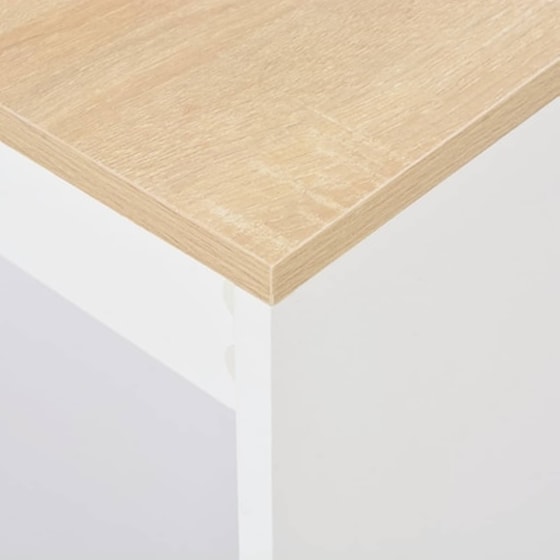 Τραπέζι Μπαρ Vidaxl Με Ράφια Λευκό 110x50x103 cm - Λευκό/Φυσικό Χρώμα image 2