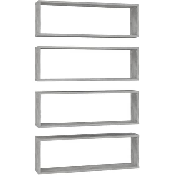 Ράφια Τοίχου VidaXL από Μοριοσανίδα 80x15x26.5 cm 4 Τμχ  - Γκρι image 0