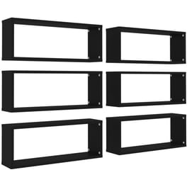 Ράφια Τοίχου VidaXL από Μοριοσανίδα 60x15x23 cm 6 Τμχ  - Μαύρο