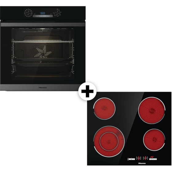 HISENSE BSA65226AB & E6432C 77 Lt Μαύρο Eντοιχιζόμενο Σετ Φούρνος και Εστία image 0