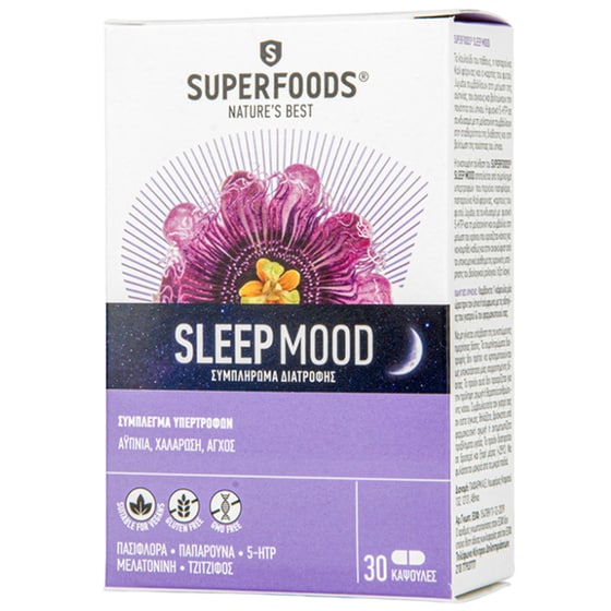 Ειδικό Συμπλήρωμα Διατροφής Superfoods Sleep Mood - 30 κάψουλες image 0