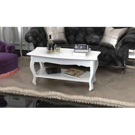 Τραπεζάκι Σαλονιού VidaXL από MDF 87.5x42x44cm - Λευκό image 0