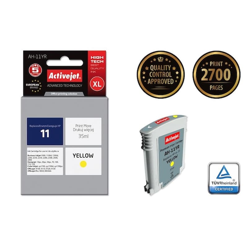 Συμβατό HP 11 Κίτρινο Μελάνι Εκτυπωτή C4838a