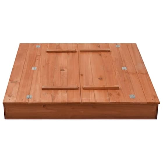 VidaXL Αμμοδόχος με Καθίσματα Τετράγωνη 95x90x15cm Ξύλινη - Καφέ image 4