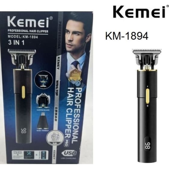 Κουρευτική Μηχανή ΚΕΜΕΙ KM-1894 Μαύρο image 1