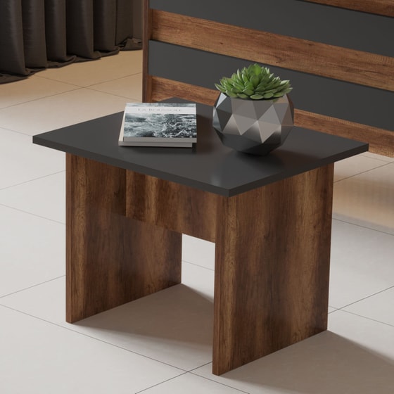 Γραφείο Βιβλιοθήκη 24Mall Ango από Μοριοσανίδα 140x60x73.8 cm - Καφέ/Ανθρακί image 2