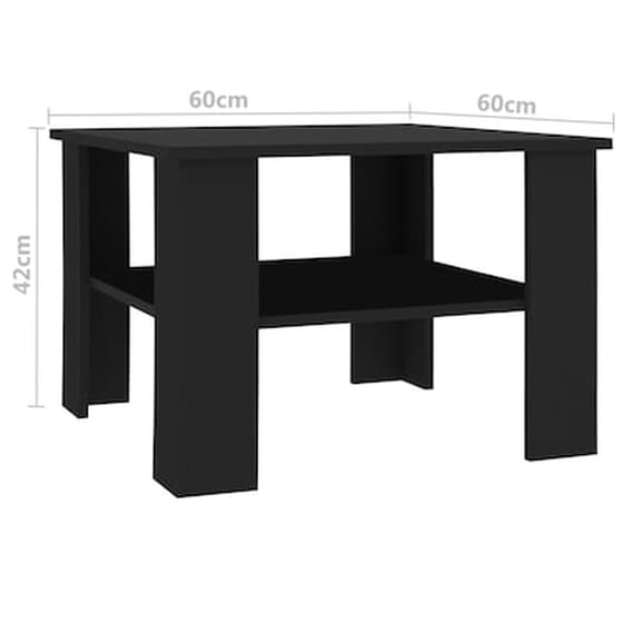 Τραπεζάκι Σαλονιού VidaXL από Μοριοσανίδα 60x60x42cm - Μαύρο image 4