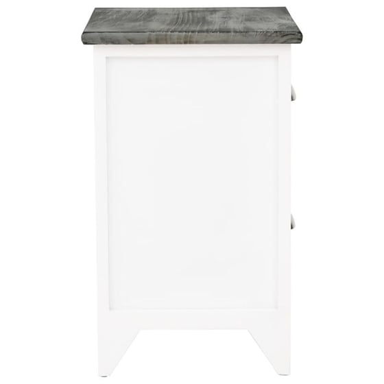 Κομοδίνο Vidaxl Από Ξύλο Παυλώνιας 38x28x45 cm - Γκρι Λευκό image 3