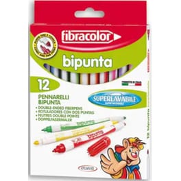 Μαρκαδόροι Fibracolor Ζωγραφικής Bipunta 12 Τεμάχια