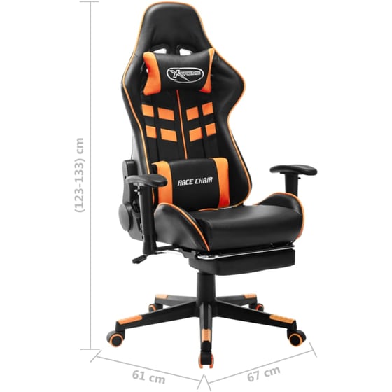 Καρέκλα Gaming VidaXL από Τεχνητό Δέρμα - Μαύρη/Πορτοκαλί image 8