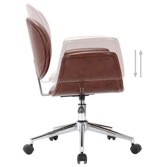 Καρέκλες Τραπεζαρίας Vidaxl  Περιστρεφόμενες από Δερματίνη 4 Τμχ - Καφέ image 3