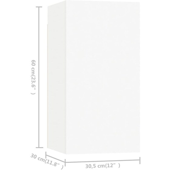 Έπιπλα Τηλεόρασης VidaXL Μοριοσανίδα 7 Τμχ 30.5x30x60cm - Λευκά image 6