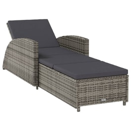 Ξαπλώστρα VidaXL από Συνθετικό Ρατάν 201x67x28.5-67 cm - Γκρι