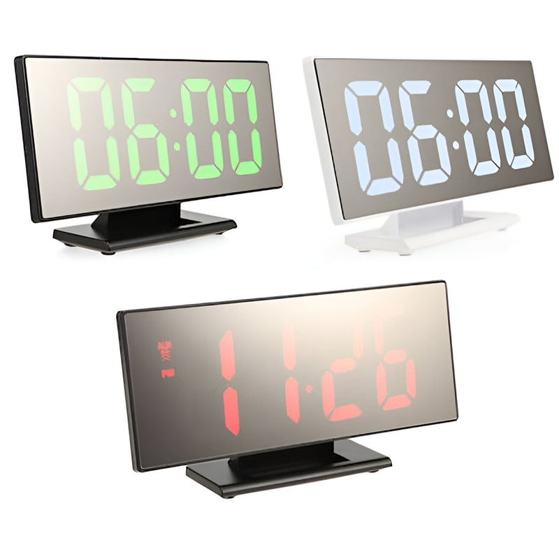 Ψηφιακό Ρολόι Επιτραπέζιο με Led 18.5x4.5x9.5 cm - Μαύρο