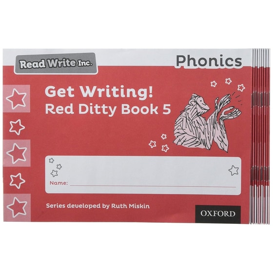Read Write Inc. Phonics Get Writing! Red Ditty Book 5 Pack of 10