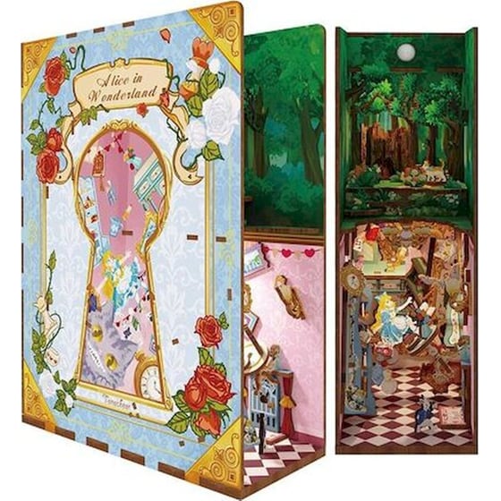 DIY 3D Puzzle Book Nook Kit Βιβλιοστάτης - Alice in Wonderland image 2