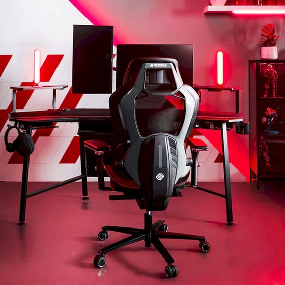 Καρέκλα Gaming Εργονομική Eureka Ergonomic Typhon ERK-GC05-GY Υφασμάτινη - Μαύρη image 3