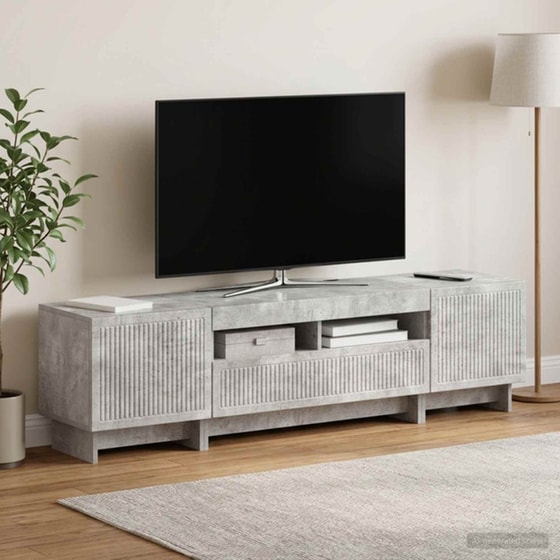 Έπιπλο Τηλεόρασης VidaXL με LED 5 τμχ 178 x 35 x 43 cm - Γκρι Σκυροδέματος image 1