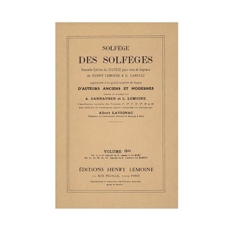 HENRY LEMOINE Solfege Des Solfeges, Vol.3g