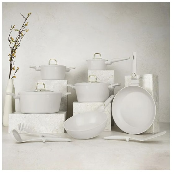 Σετ Μαγειρικά Σκεύη BERLINGER BH-8081 15 τμχ Μπεζ image 2