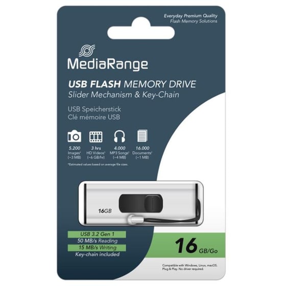 MediaRange 16GB USB 3.0 Stick Λευκό image 1