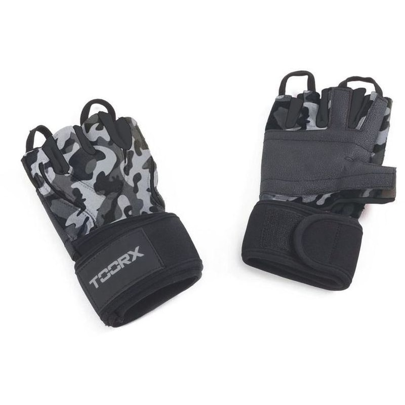 Γάντια Γυμναστικής TOORX με Περικάρπιο Arctic Camouflage AHF 245 L - Μαύρο/Γκρι