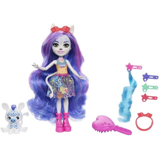 Κούκλα Mattel Enchantimals Glam Party - Ζέβρα (HNV28) image 1