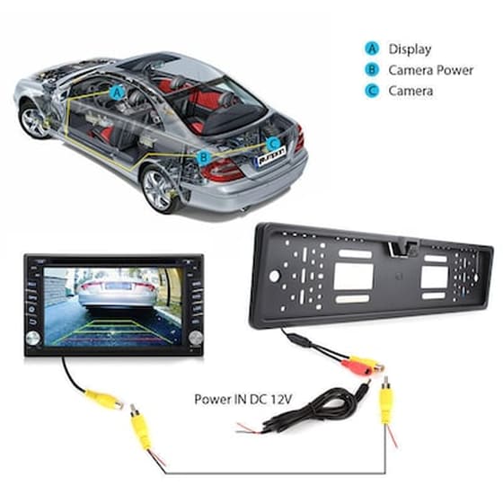 170° Hd Waterproof Car Rear View Reversing Camera Backup Plate Night Vision Parking Ir Led image 4