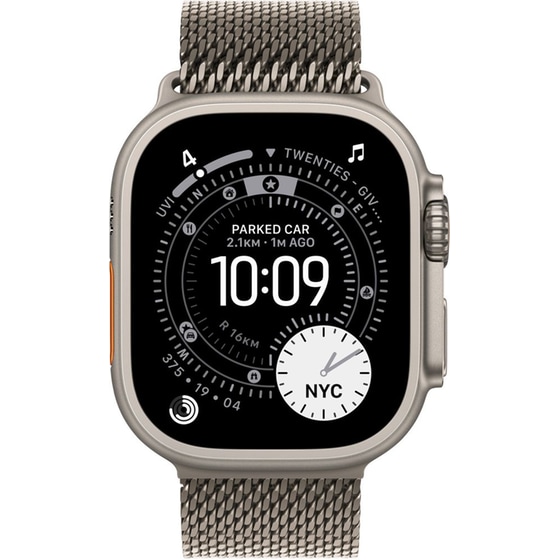 Apple Watch Ultra 3 GPS + Cellular 49mm Natural Titanium Case with Natural Titanium Milanese Loop - M image 1