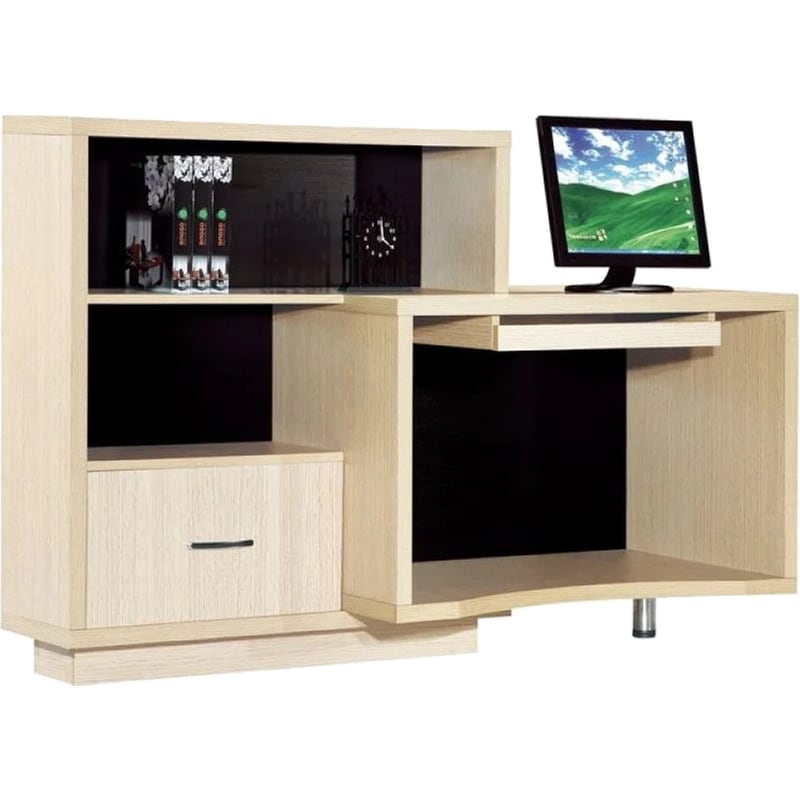 WOODWELL Γραφείο Υπολογιστή Woodwell Progress από Ξύλο 160x60cm - Μπεζ/Μαύρο