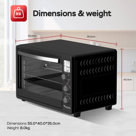 TURBOTRONIC TT-DEV45 45 Lt Μαύρο Ηλεκτρικό Φουρνάκι image 8