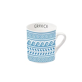 Κούπα Espresso Ancient Greece Greek Pattern 90 ml - Λευκό/Μπλέ