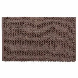 Πατάκι Μπάνιου Silk Fashion Αλυσίδα Ορθογώνιο Βαμβακερό 60x100 cm - Καφέ