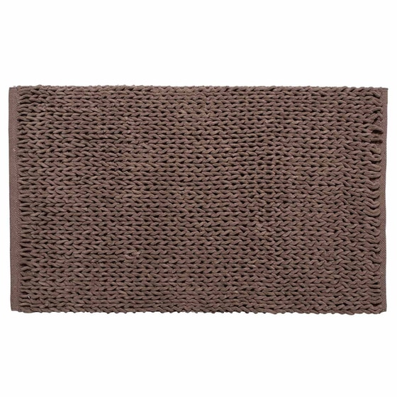 Πατάκι Μπάνιου Silk Fashion Αλυσίδα Ορθογώνιο Βαμβακερό 60x100 cm - Καφέ image 0