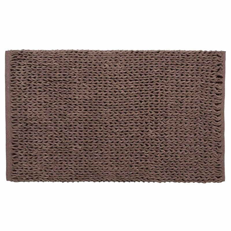 Πατάκι Μπάνιου Silk Fashion Αλυσίδα Ορθογώνιο Βαμβακερό 60x100 cm - Καφέ SILK FASHION