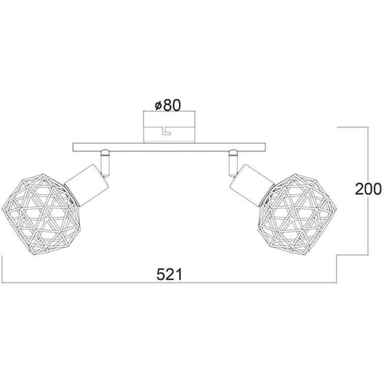 Σποτ Δίφωτο Aca Aladdin Mc15612b Μεταλλικό - Μαύρο image 1