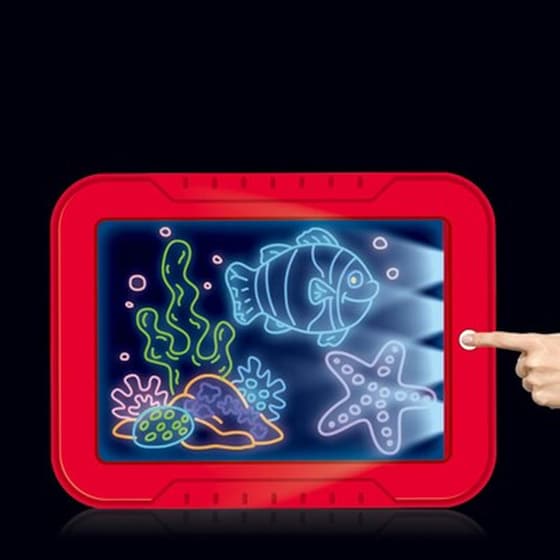 3D Μαγικό Μπλόκ Σχεδίου Led Με 3 Neon Στυλούς & 30 Σχέδια Oem 50272 - Κόκκινο image 2