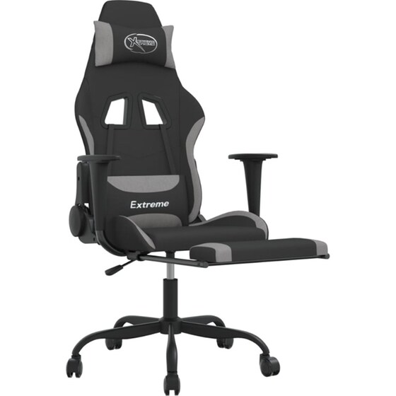 Καρέκλα Gaming VIDAXL 3143723 με Υποπόδιο - Γκρι image 4